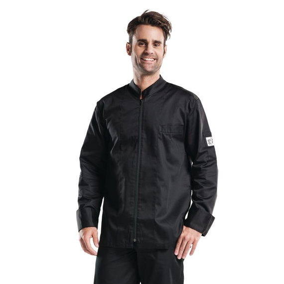 Chaud Devant Monza Herrenkochjacke lange Ärmel schwarz XXL