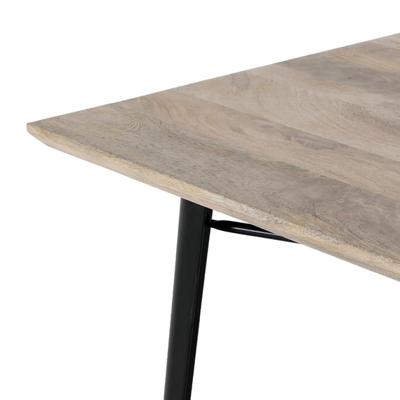 Bolero Bistro Esstisch Mangoholzplatte Schwarzer Rahmen 1450mm