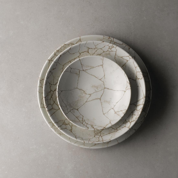 Studio Prints Kintsugi Achatgraue Coupe-Schüsseln, 182 mm, (12 Stück)