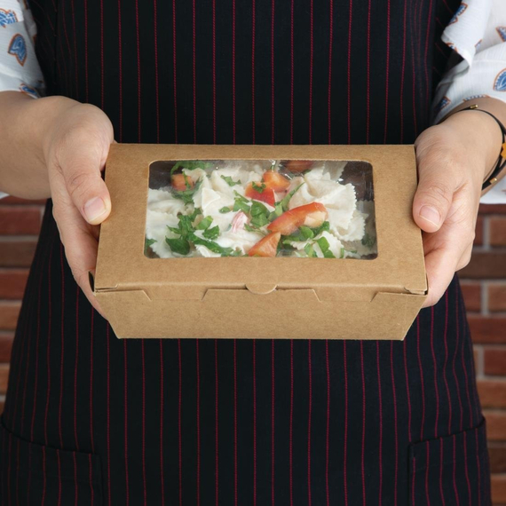 Fiesta Recycelbare Salatbox mit PET-Fenster 700ml (Packung mit 200 Stück)