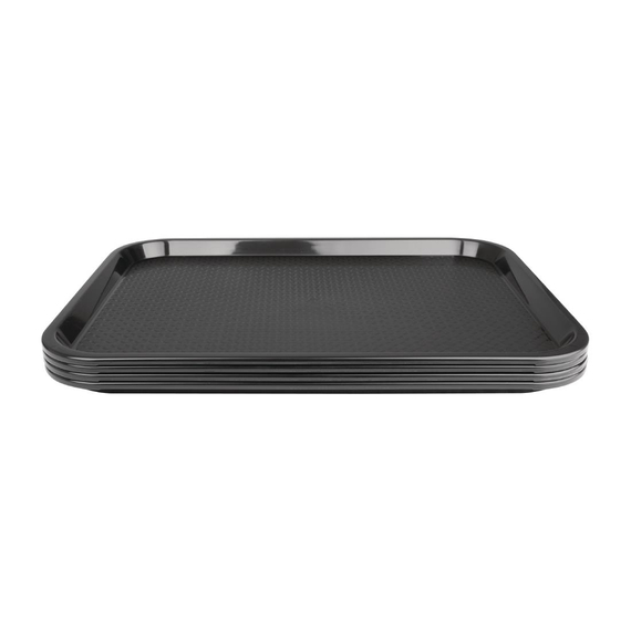 Olympia Kristallon Polypropylen Fast-Food-Tablett Schwarz Mittel 415mm