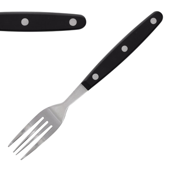 Olympia Steakgabeln mit schwarzem Griff (12 Stück)
