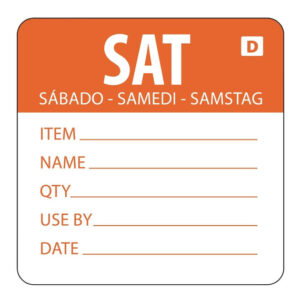 Hygiplas auflösbare Etiketten Samstag orange (250 Stück)