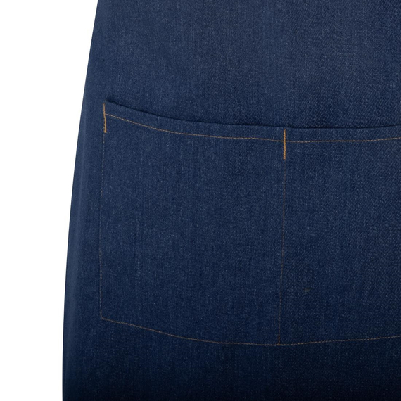 Southside Kurze Schürze in Denim Blau mit Seilband in Hellbraun