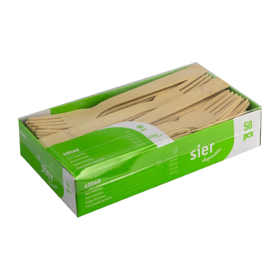 Sier Einweg-Gabeln Bambus 170 mm (50 Stück)