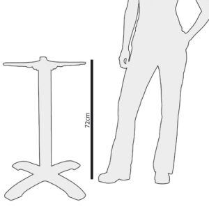 Bolero Tischfuß aus Gusseisen mit Fußkreuz 72cm hoch