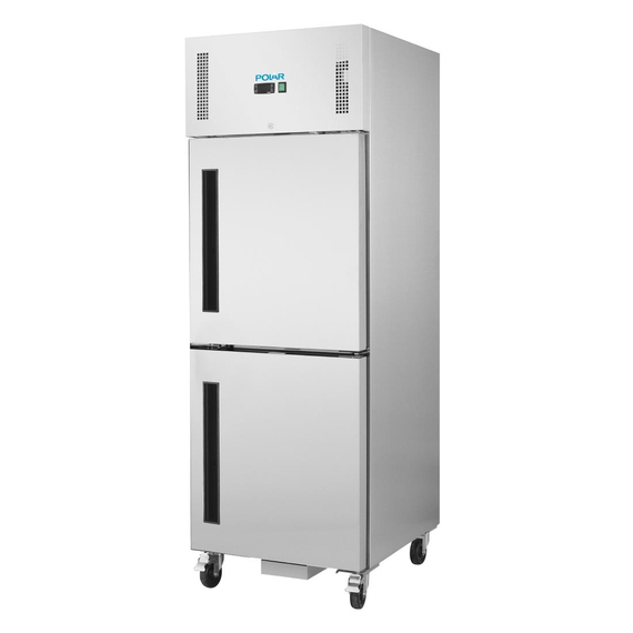 Polar Serie G Kühlschrank Edelstahl mit geteilter Tür 600L