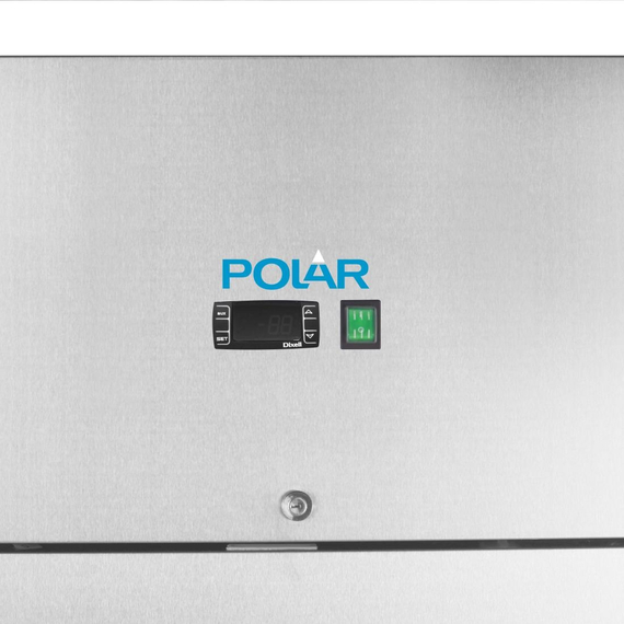 Polar Serie G Kühlschrank Edelstahl mit geteilter Tür 600L
