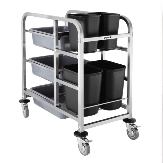 Vogue Abräumwagen aus Edelstahl 90x82x44cm