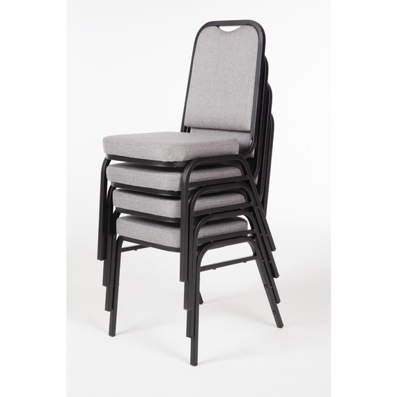 Bolero Bankettstühle mit quadratischer Lehne grau (4 Stück)