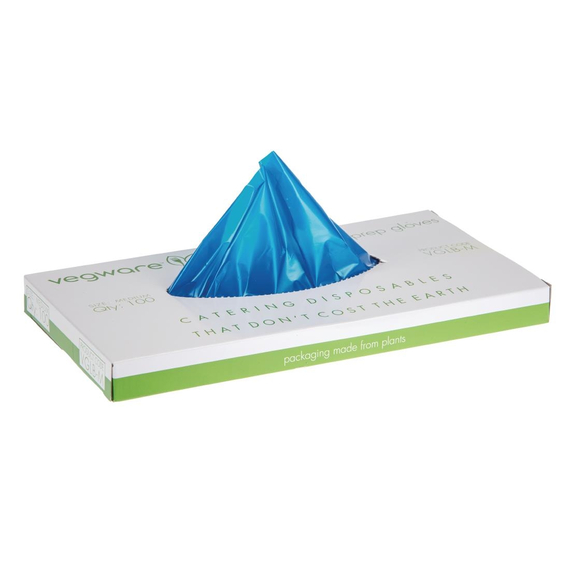 Vegware Compostable Food Prep Handschuhe Mittelblau (Packung mit 2400 Stück)