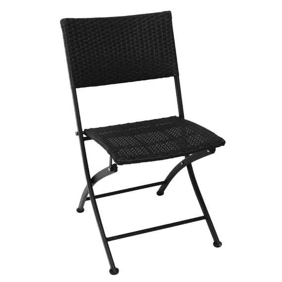 Bolero klappbare Rattanstühle mit Stahlrahmen schwarz (2 Stück)