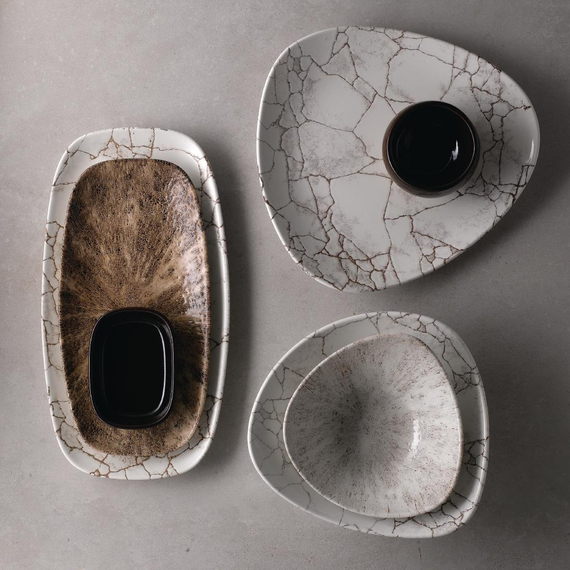 Churchill Studio Prints Kintsugi Achatgraue Lotusteller, 177 mm, (12 Stück)