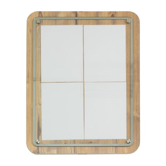 Wandzeitungshalter aus Holz Securit 4xA4.