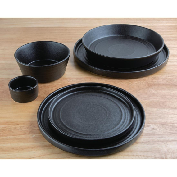 Olympia Cavolo Strukturierte schwarze Dip-Schale - 67mm (12 Stück)