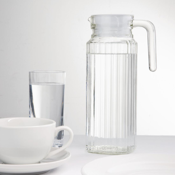 Olympia gewellte Glaskrüge 1L (6Stück)
