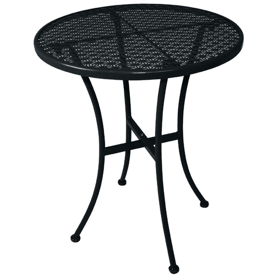 Bolero Schwarzer Stahlmuster Runder Bistro-Tisch Schwarz 600mm