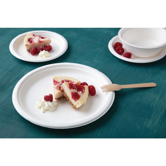 Fiesta Compostable kompostierbare Zuckerrohrteller 26cm (50 Stück)