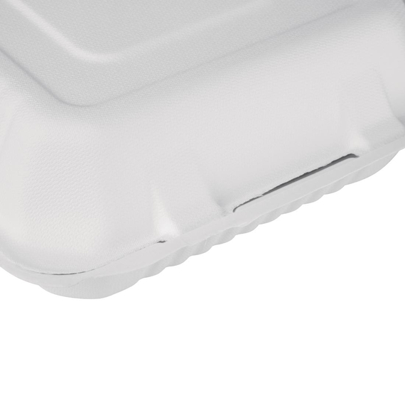 Fiesta Compostable kompostierbare Menüboxen aus Bagasse mit Klappdeckel 22,3cm (200 Stück)