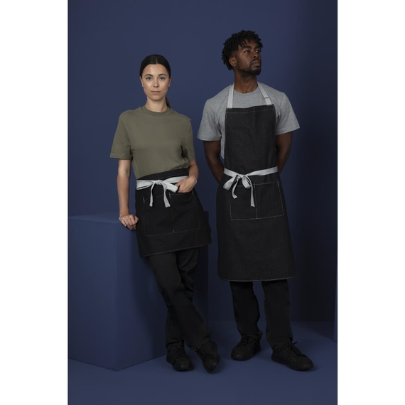 Southside kurze Denimbistroschürze schwarz