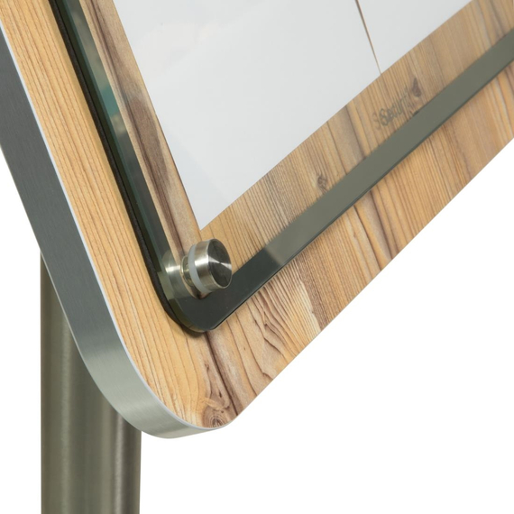 Wandzeitungshalter aus Holz Securit 4xA4.