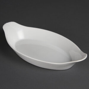 Olympia Whiteware ovale Gratinschalen weiß 29 x 16,6cm (6 Stück)
