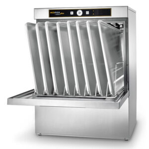 Hobart Ecomax Plus Geschirrspülmaschine F515LS-11D mit Klarspülpumpe und integrierte Enthärtung, Reinigerdosier- und Ablaufpumpe