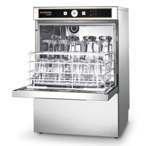 Hobart Ecomax Gläserspülmaschine G404-20C mit integr. Klarspüldosierpumpe, Klarspülpumpe, Reinigerdosier- und Ablaufpumpe
