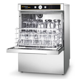 Hobart Ecomax Plus Gläserspülmaschine G415-11D mit Klarspülpumpe, Reinigerdosier- und Ablaufpumpe