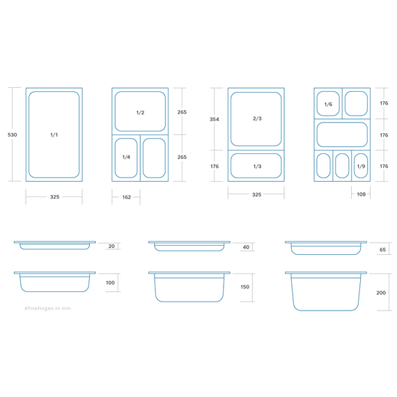 Maxima Gastro Gastronormbehälter - 1/1 GN - 20 cm Tief - Polycarbonat