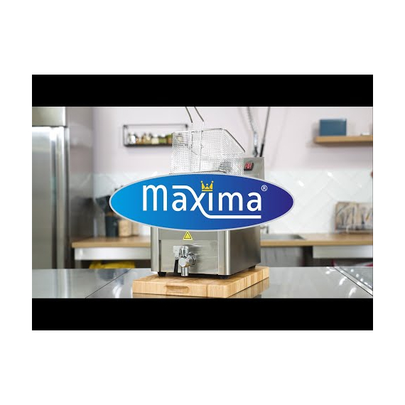 Maxima Gastro Fritteuse - 2 x 8 l - 2 Körbe - mit Ablasshahn