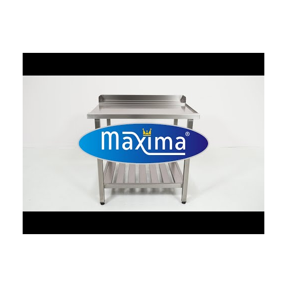Maxima Gastro Geschirrspültisch - 70 x 75 cm - rechts - mit Backsplash und Lagerregal
