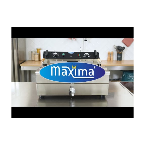 Maxima Gastro Fritteuse - 20 l - 1 Korb - mit Ablasshahn