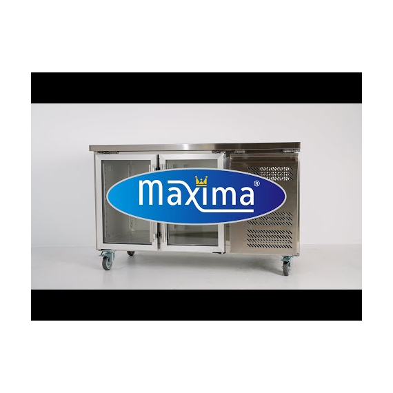 Maxima Gastro Kühltisch - 136 cm - 2 Glastüren