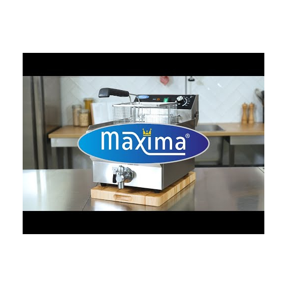 Maxima Gastro Fritteuse - 2 x 13 l - 2 Körbe - mit Ablasshahn