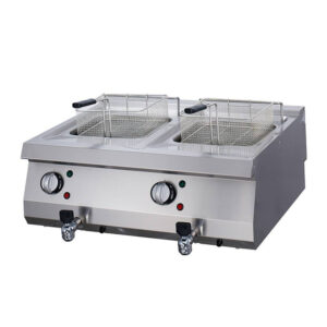 Maxima Gastro Heavy Duty Fritteuse - 2 x 12 l - Doppeleinheit - 70 cm Tief - mit Ablasshahn - Elektrisch