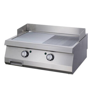 Maxima Gastro Heavy Duty Grillplatte - Halb Gerillt Chrom - Doppeleinheit - 70 cm Tief - Elektrisch