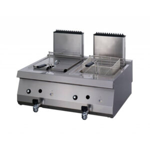 Maxima Gastro Heavy Duty Fritteuse - 2 x 12 l - Doppeleinheit - 70 cm Tief - mit Ablasshahn - Gas