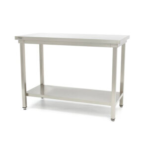 Maxima Gastro Edelstahltisch - 200 x 60 cm - Einstellbare Höhe - mit Lagerregal