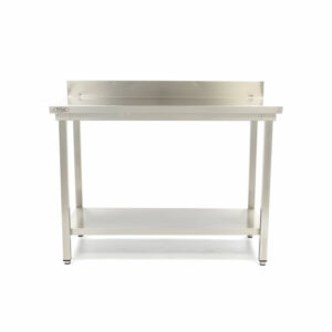 Maxima Gastro Edelstahltisch - 120 x 70 cm - Einstellbare Höhe - mit Backsplash