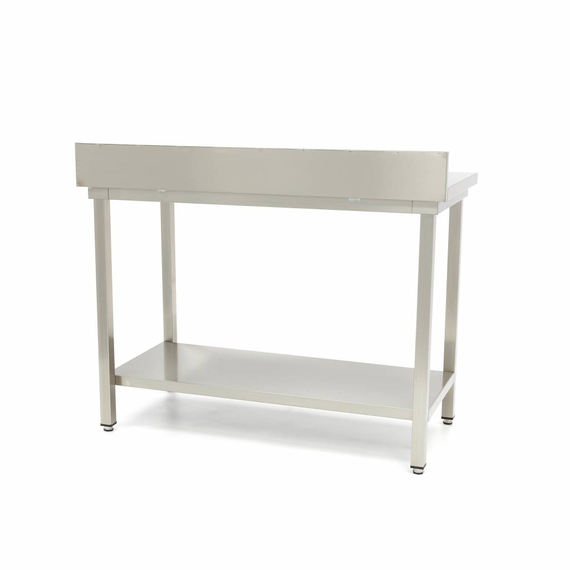 Maxima Gastro Edelstahltisch - 100 x 70 cm - Einstellbare Höhe - mit Backsplash