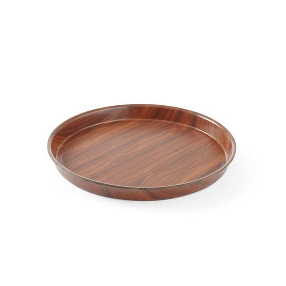 AmerBox Serviertablett in Holzoptik, rund, Mahagoni, ⌀360x(H)30mm