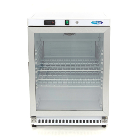 Maxima Gastro Kühlschrank - 200 l - Weiß - mit Glastür