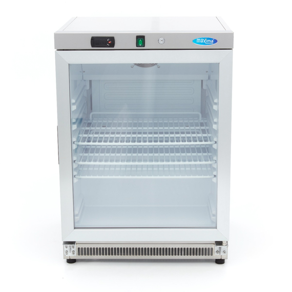 Maxima Gastro Kühlschrank - 200 l - Rostfreier Stahl - mit Glastür