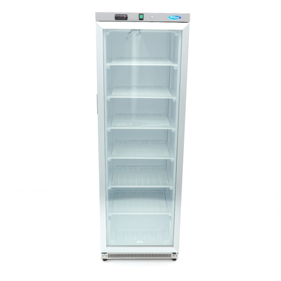 Maxima Gastro Gefrierschrank - 400 l - Rostfreier Stahl - mit Glastür