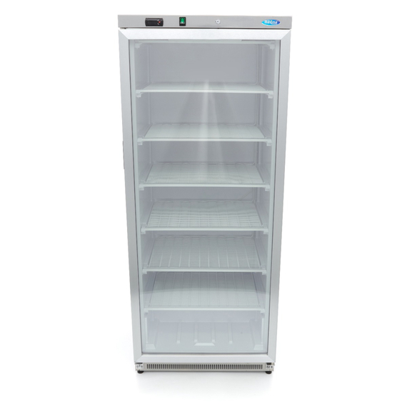 Maxima Gastro Gefrierschrank - 600 l - Rostfreier Stahl - mit Glastür