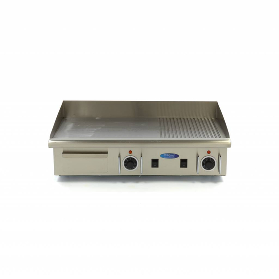 Maxima Gastro Grillplatte - Halb Gerillt - 73 cm - inkl. Tropfschale - 400 V