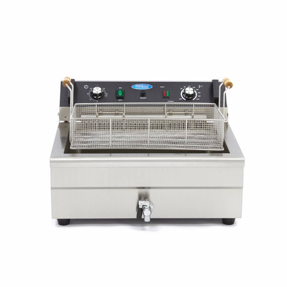 Maxima Gastro Fritteuse - 20 l - 1 Korb - mit Ablasshahn