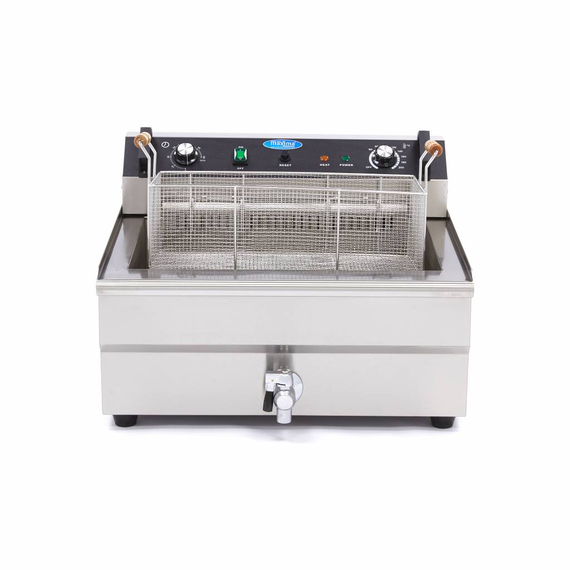 Maxima Gastro Fritteuse - 30 l - 1 Korb - mit Ablasshahn