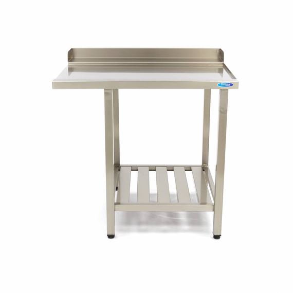 Maxima Gastro Geschirrspültisch - 70 x 75 cm - rechts - mit Backsplash und Lagerregal